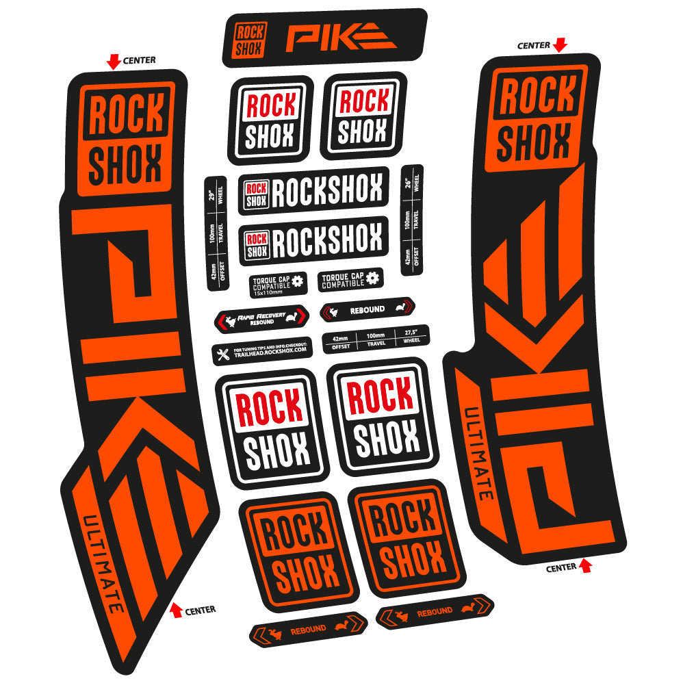 Autocollant Rock Shox Pike Ultimate 2023 Vélo Fourche vinyle autocollant