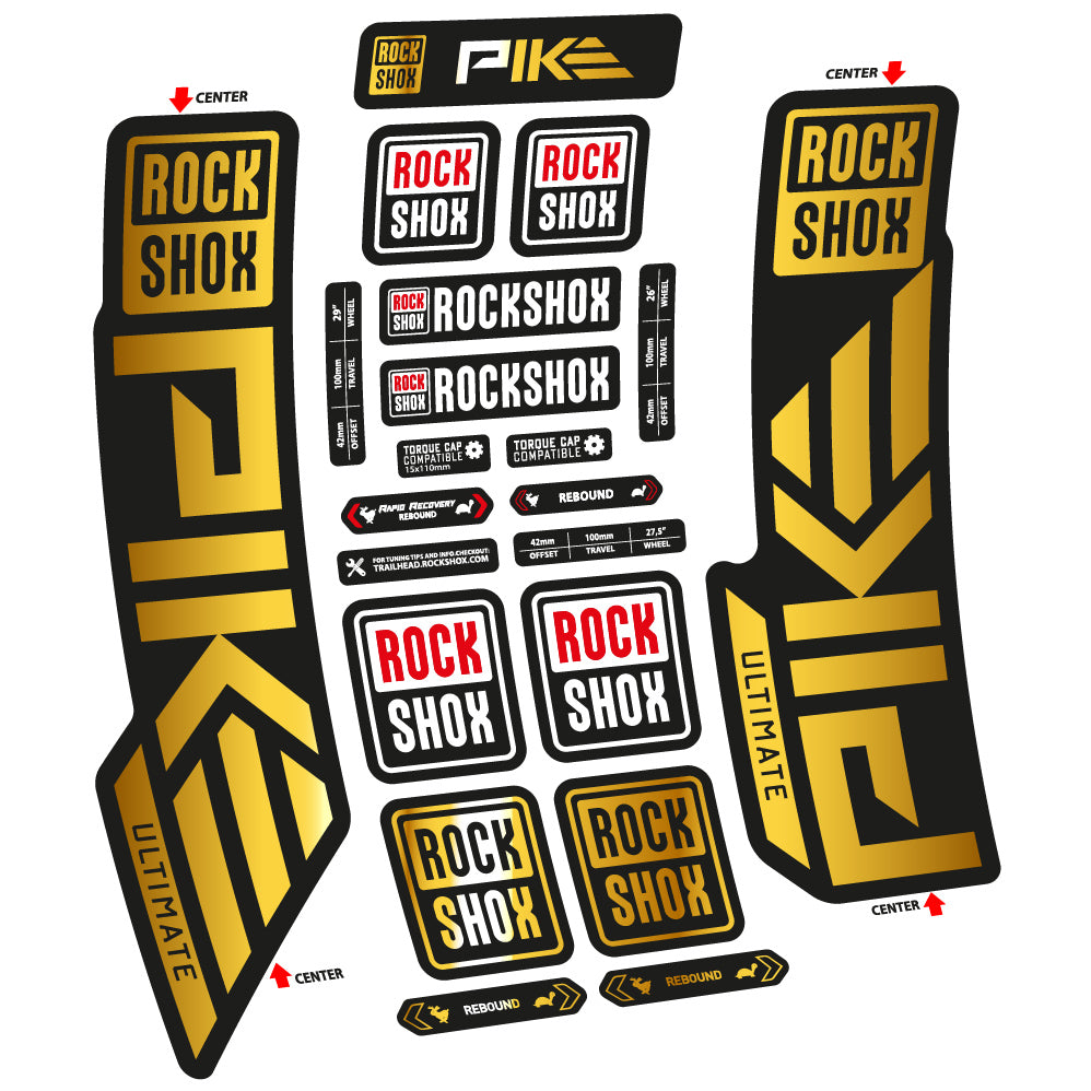 Autocollant Rock Shox Pike Ultimate 2023 Vélo Fourche vinyle autocollant