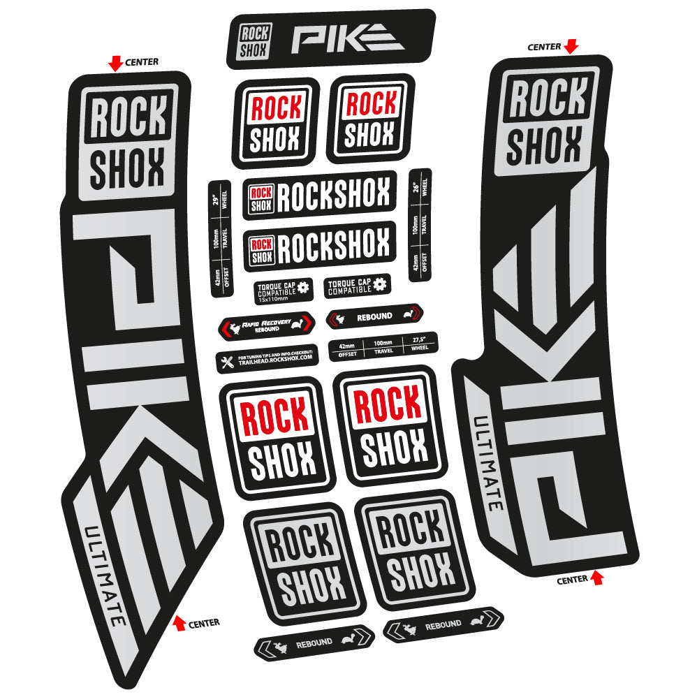 Autocollant Rock Shox Pike Ultimate 2023 Vélo Fourche vinyle autocollant