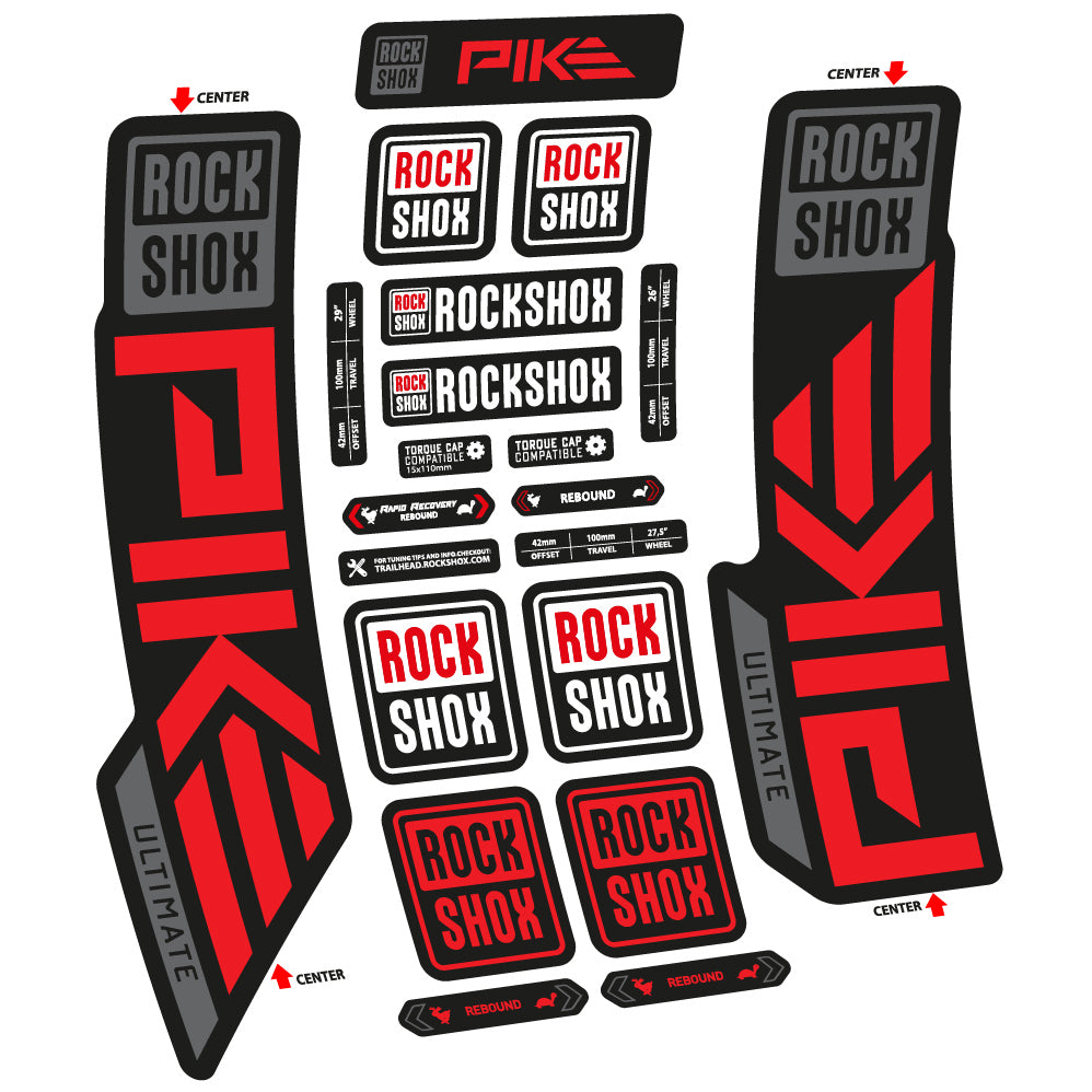 Autocollant Rock Shox Pike Ultimate 2023 Vélo Fourche vinyle autocollant