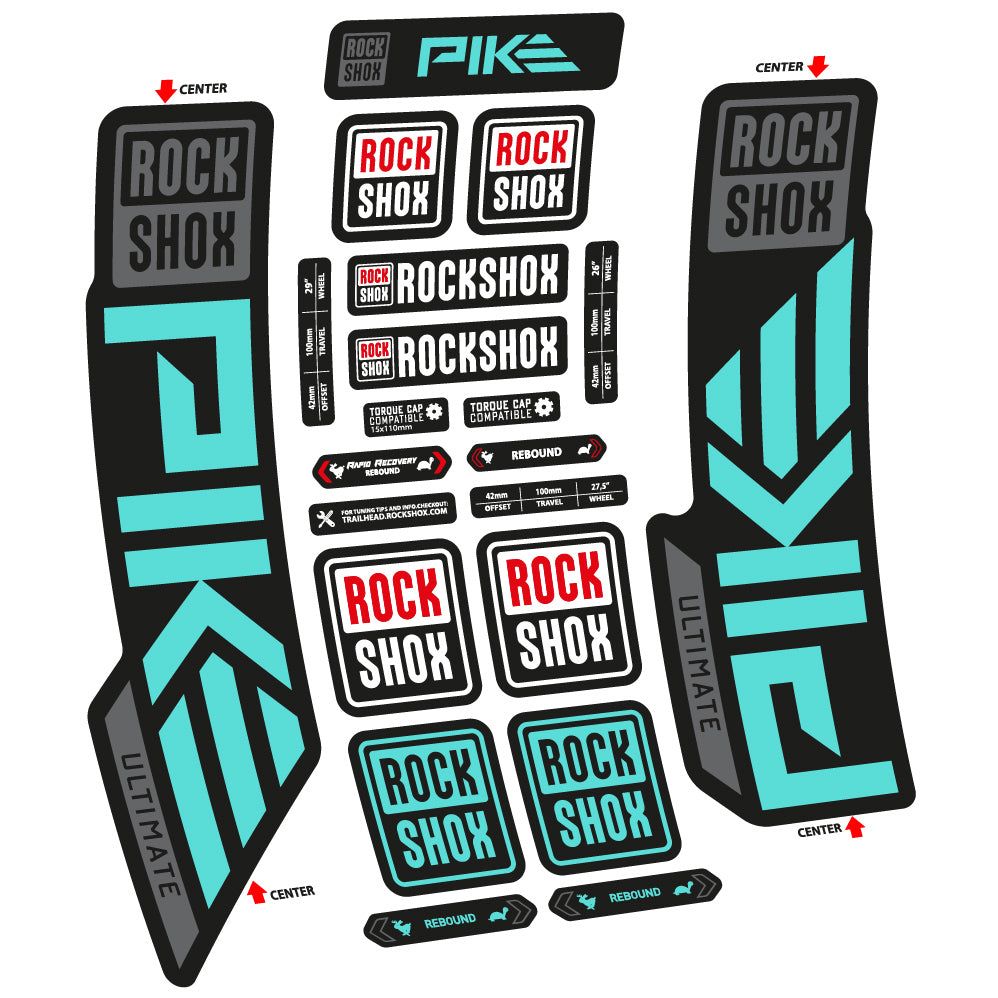 Autocollant Rock Shox Pike Ultimate 2023 Vélo Fourche vinyle autocollant