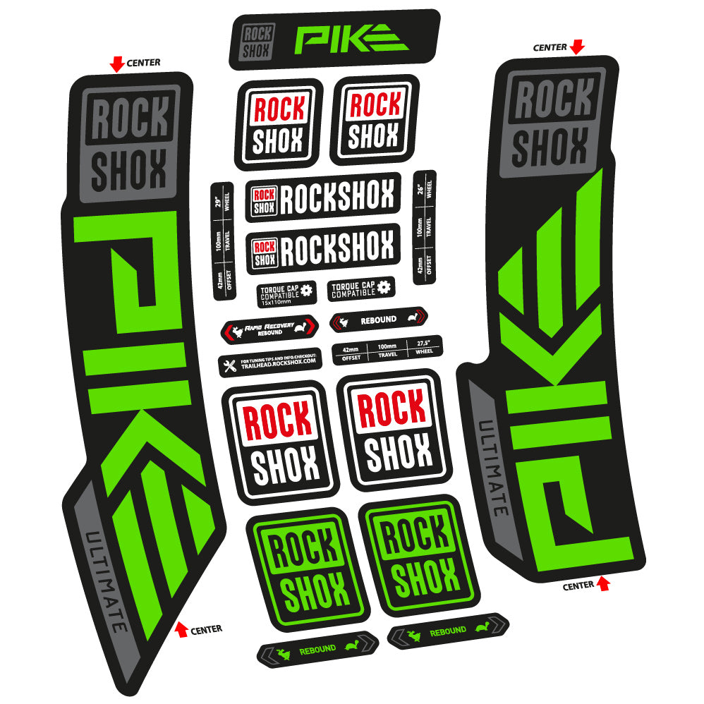 Autocollant Rock Shox Pike Ultimate 2023 Vélo Fourche vinyle autocollant