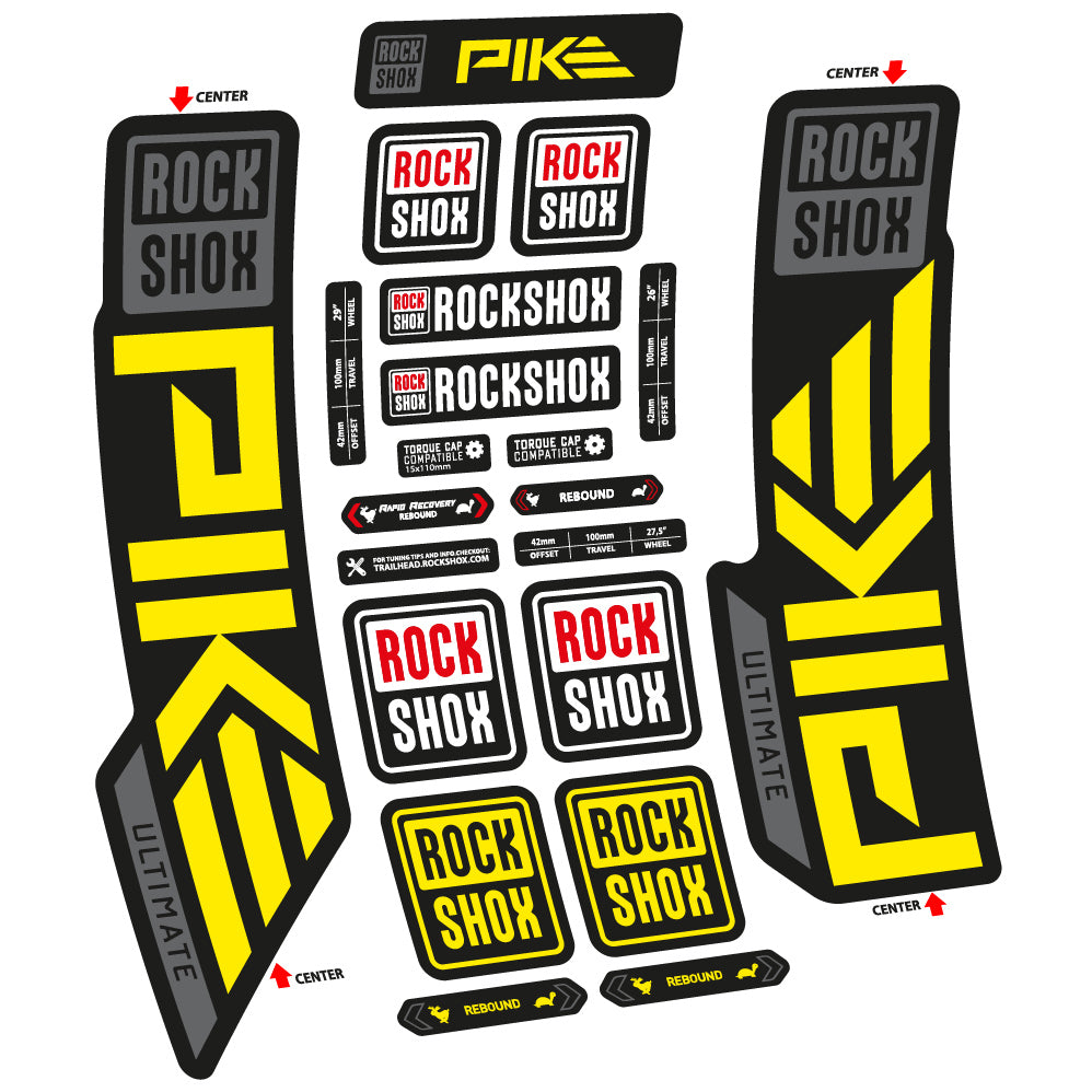 Autocollant Rock Shox Pike Ultimate 2023 Vélo Fourche vinyle autocollant
