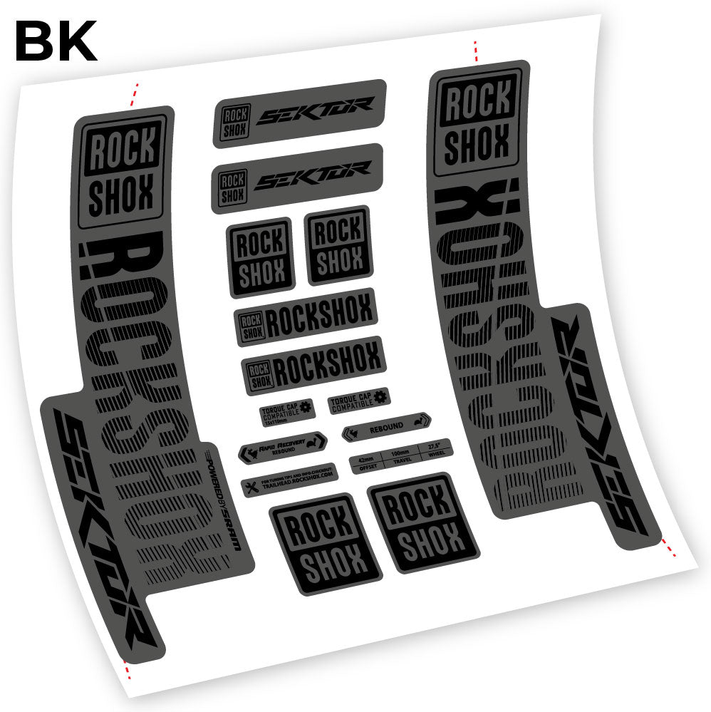 Autocollant Rock Shox Sektor 2018, Autocollant vinyle Vélo Fourche
