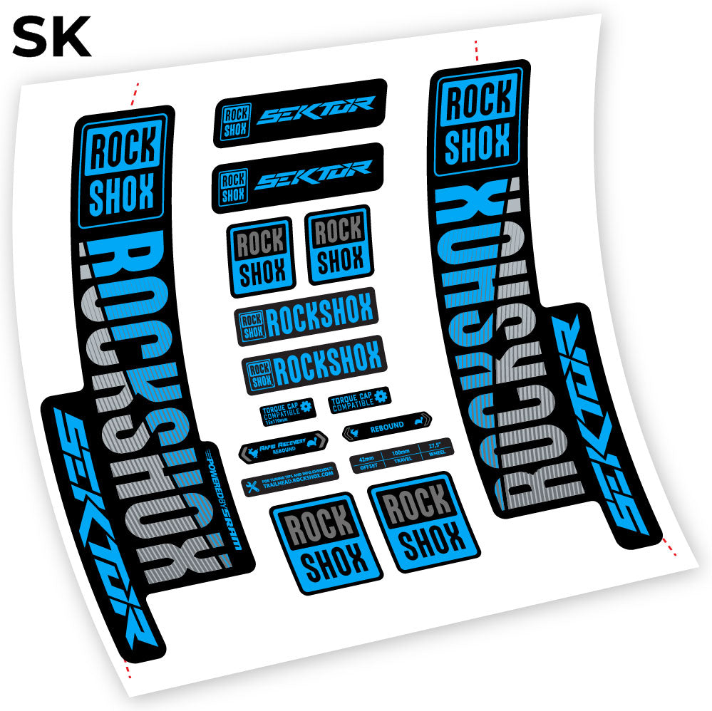 Autocollant Rock Shox Sektor 2018, Autocollant vinyle Vélo Fourche