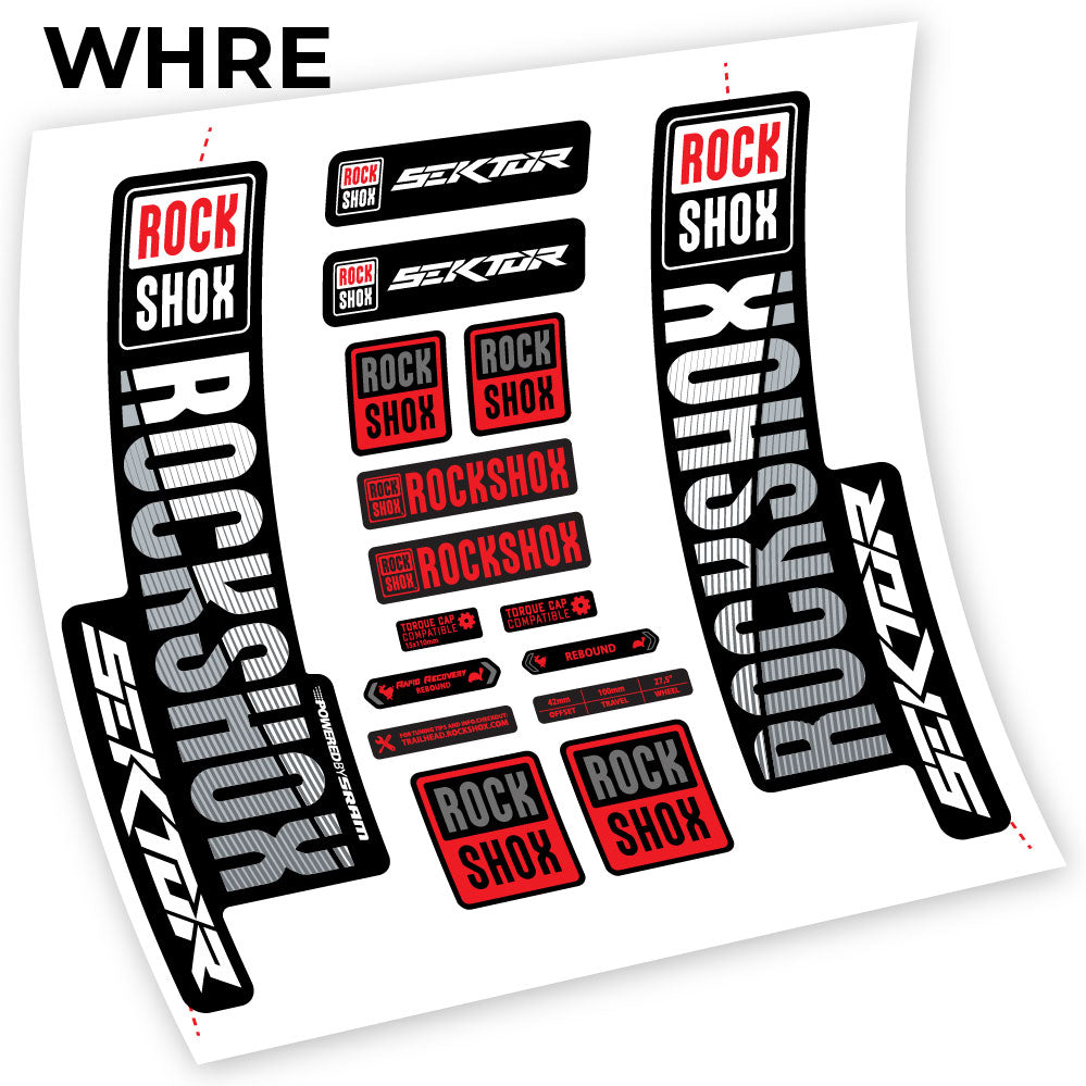 Autocollant Rock Shox Sektor 2018, Autocollant vinyle Vélo Fourche