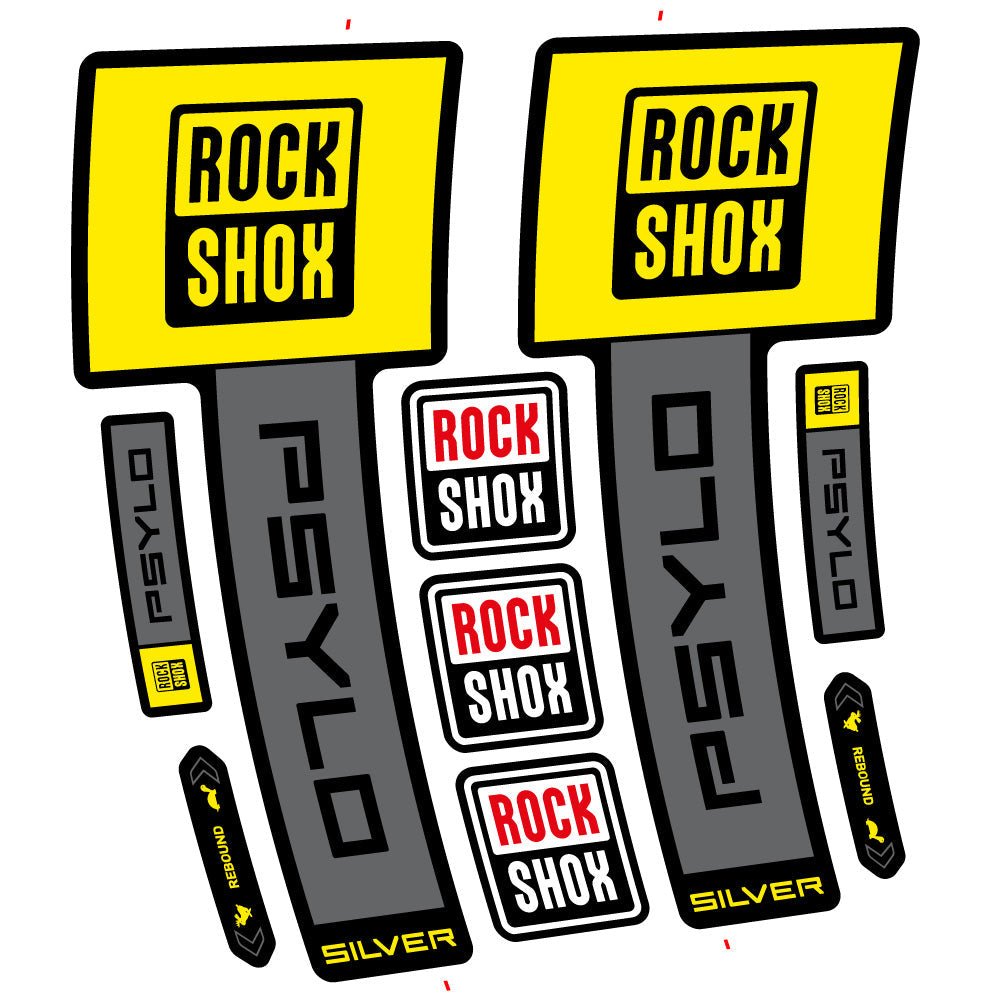 Autocollant RockShox Psylo Silver 2025, Fourche 29, Autocollant Vélo vinyle