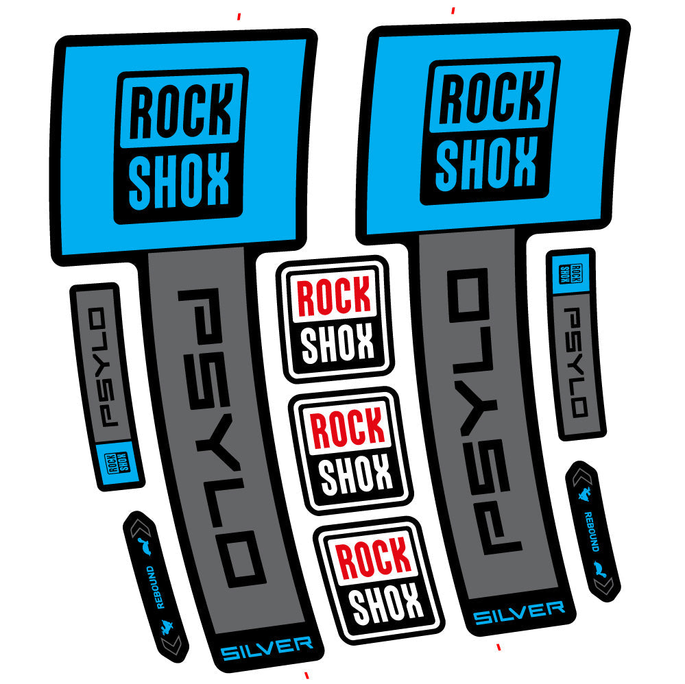 Autocollant RockShox Psylo Silver 2025, Fourche 29, Autocollant Vélo vinyle