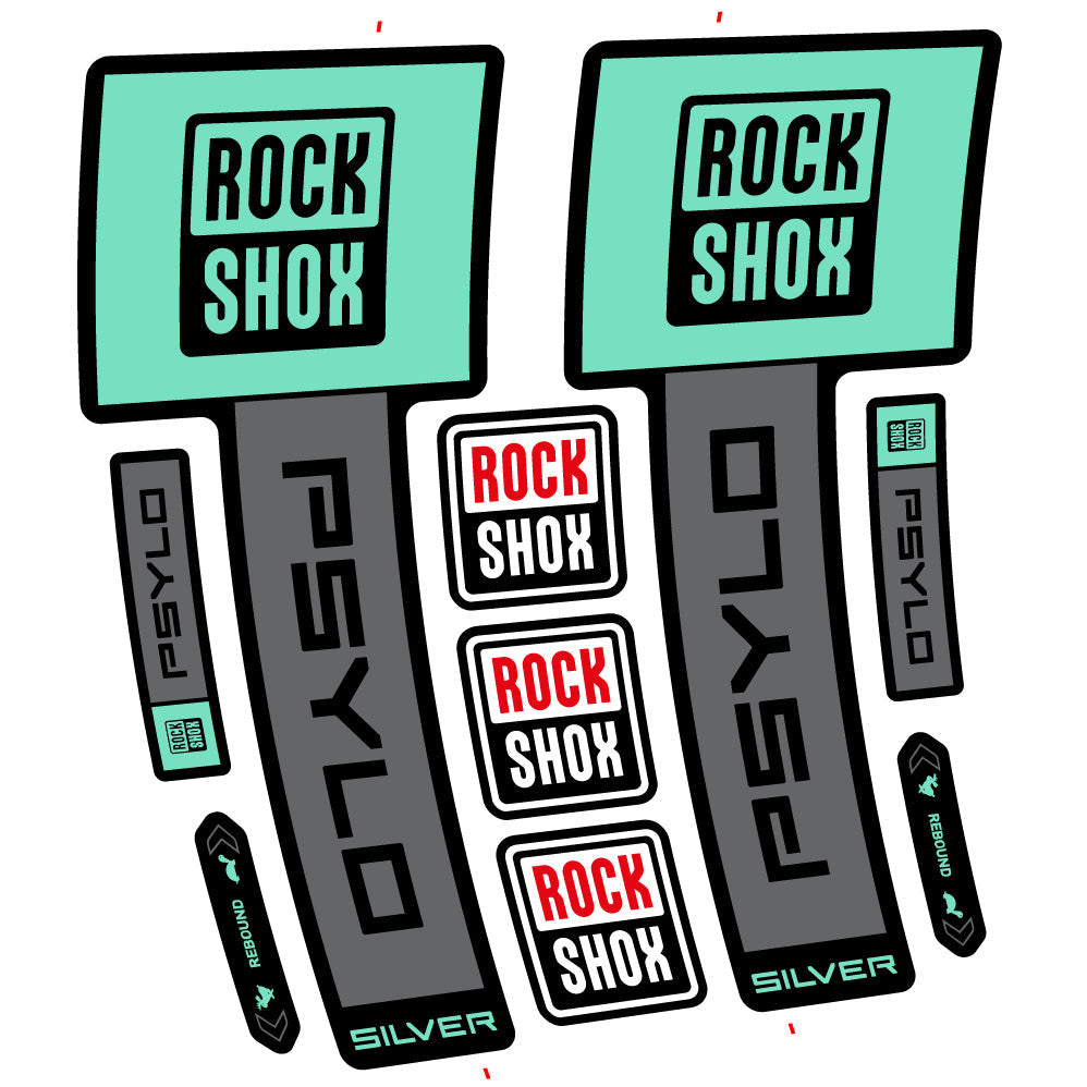 Autocollant RockShox Psylo Silver 2025, Fourche 29, Autocollant Vélo vinyle