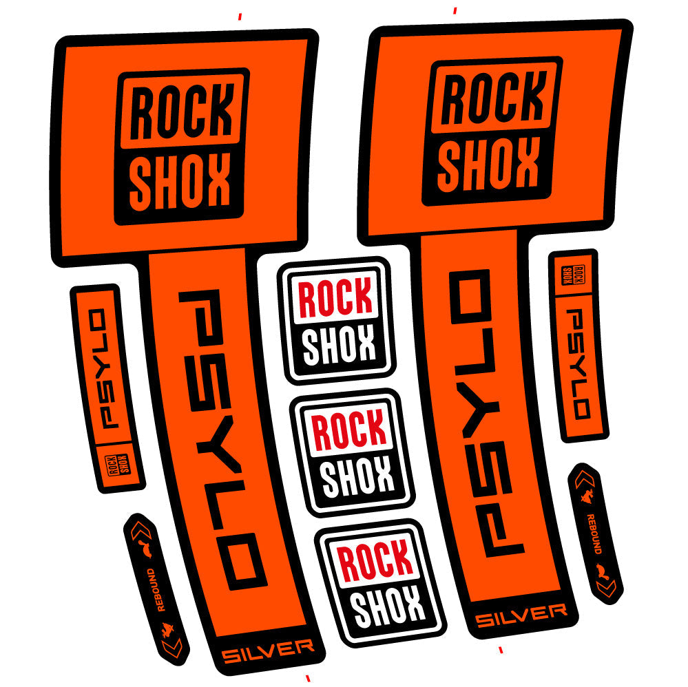 Autocollant RockShox Psylo Silver 2025, Fourche 29, Autocollant Vélo vinyle
