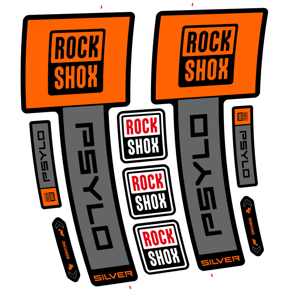 Autocollant RockShox Psylo Silver 2025, Fourche 29, Autocollant Vélo vinyle
