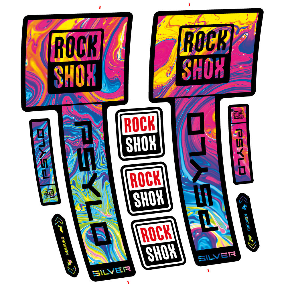 Autocollant RockShox Psylo Silver 2025, Fourche 29, Autocollant Vélo vinyle