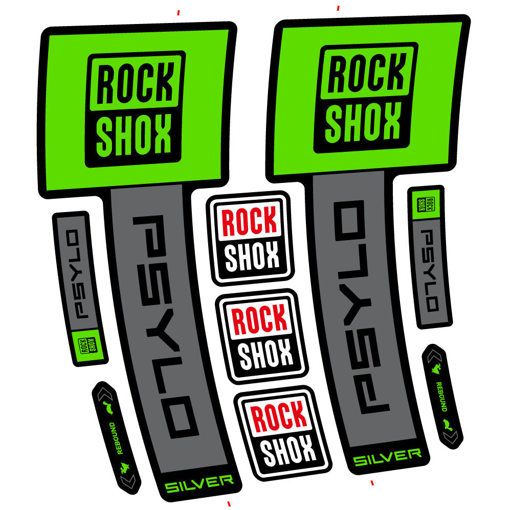 Autocollant RockShox Psylo Silver 2025, Fourche 29, Autocollant Vélo vinyle