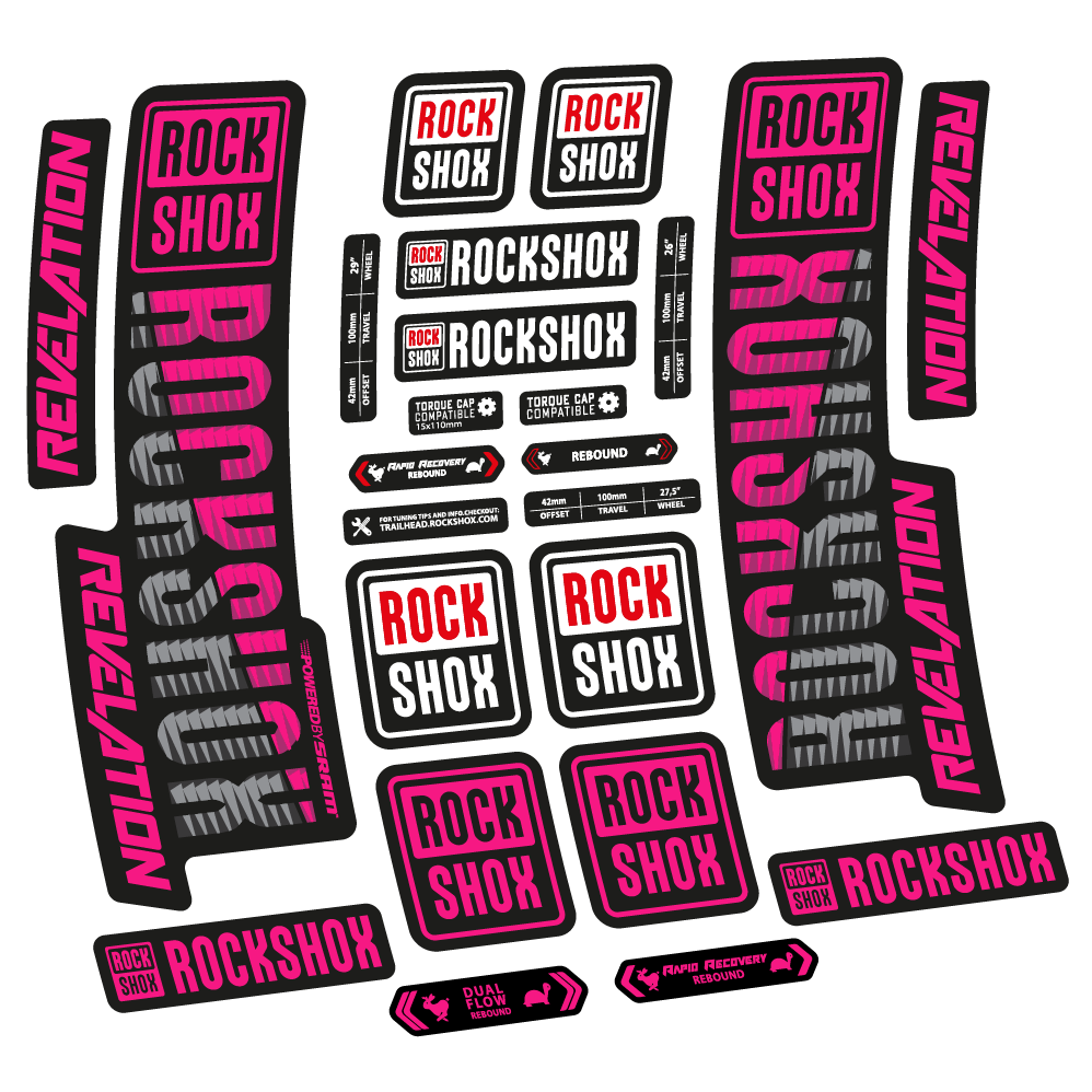 Autocollant Rock Shox Revelation 2018, Vélo Fourche, vinyle autocollant