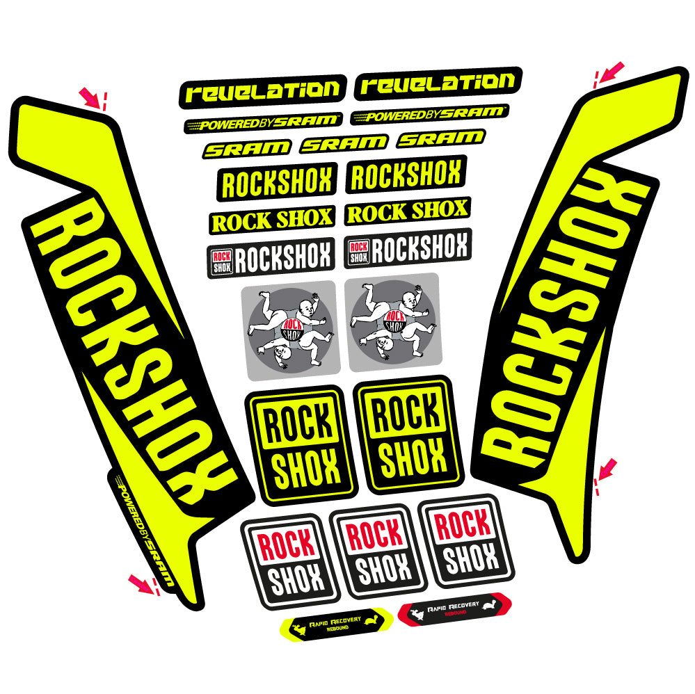 Autocollant Rock Shox Revelation 2016, Fourche 29, Autocollant Vélo vinyle