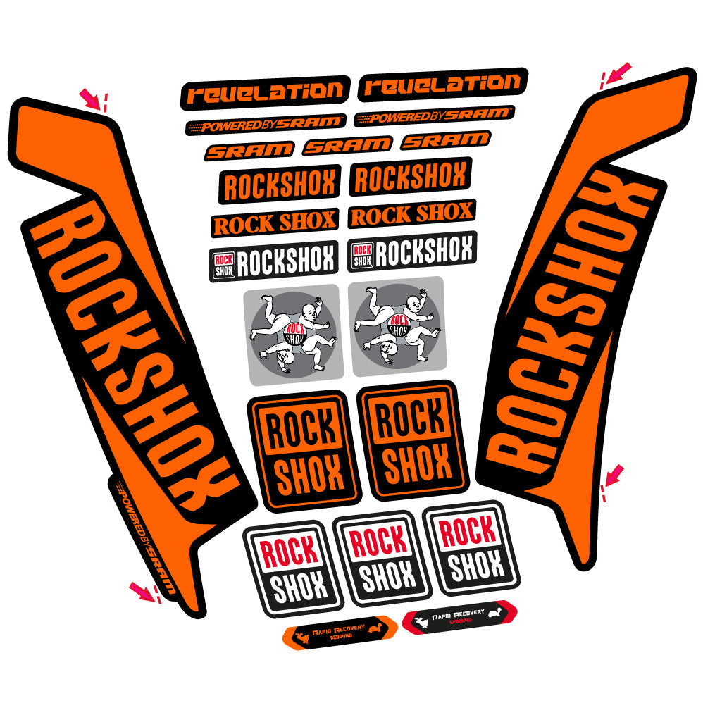 Autocollant Rock Shox Revelation 2016, Fourche 29, Autocollant Vélo vinyle