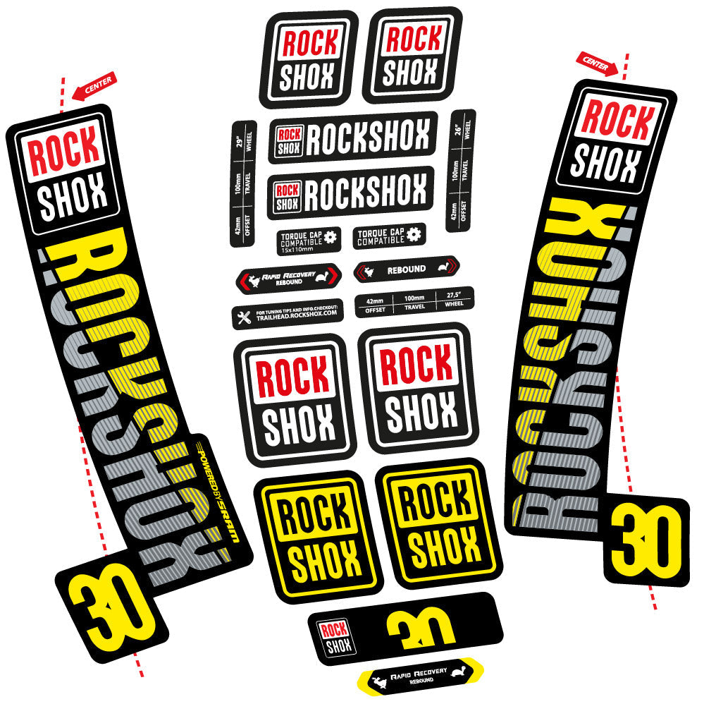 Autocollant Rock Shox TK30 2018, Fourche 29, Autocollant Vélo vinyle