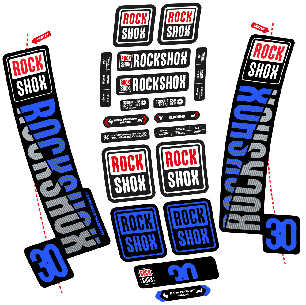 Autocollant Rock Shox TK30 2018, Fourche 29, Autocollant Vélo vinyle