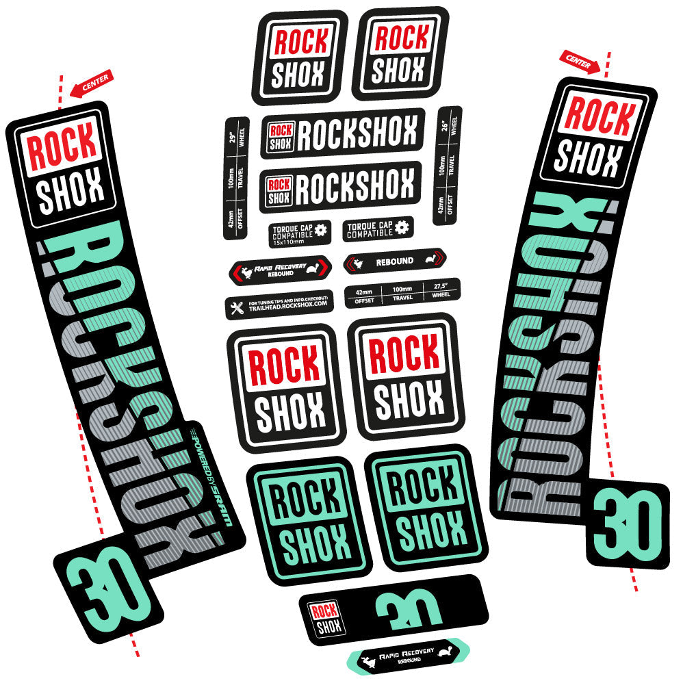 Autocollant Rock Shox TK30 2018, Fourche 29, Autocollant Vélo vinyle
