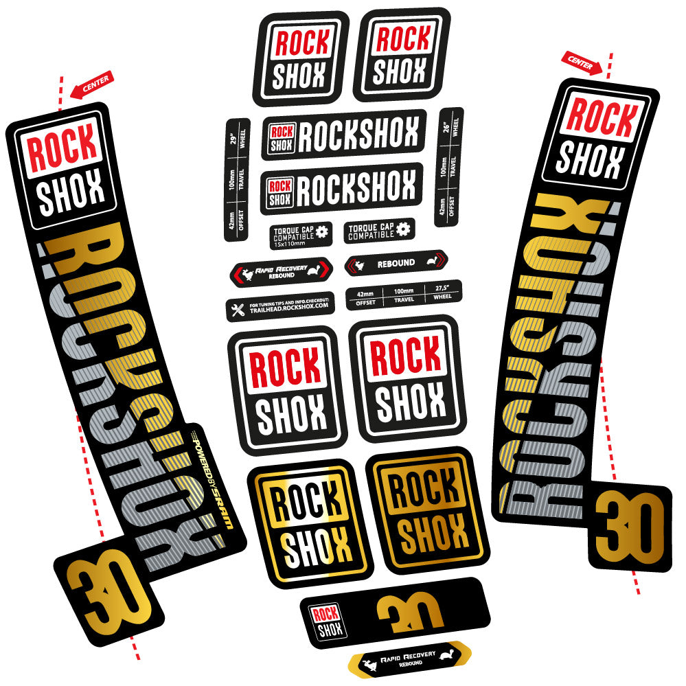 Autocollant Rock Shox TK30 2018, Fourche 29, Autocollant Vélo vinyle