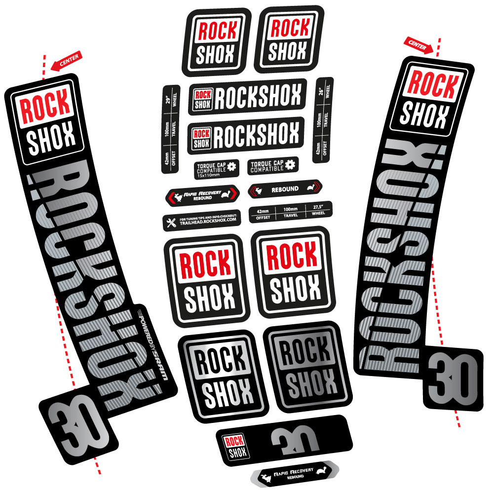 Autocollant Rock Shox TK30 2018, Fourche 29, Autocollant Vélo vinyle