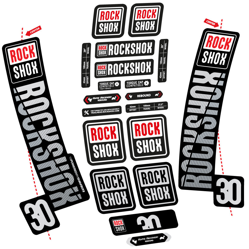 Autocollant Rock Shox TK30 2018, Fourche 29, Autocollant Vélo vinyle