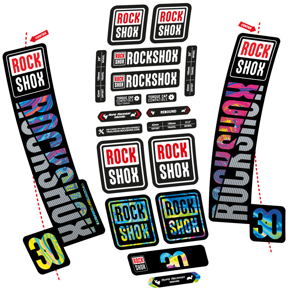 Autocollant Rock Shox TK30 2018, Fourche 29, Autocollant Vélo vinyle