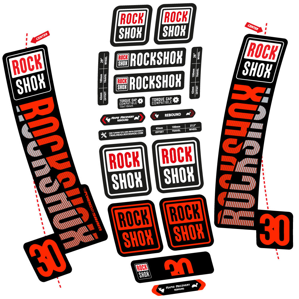 Autocollant Rock Shox TK30 2018, Fourche 29, Autocollant Vélo vinyle