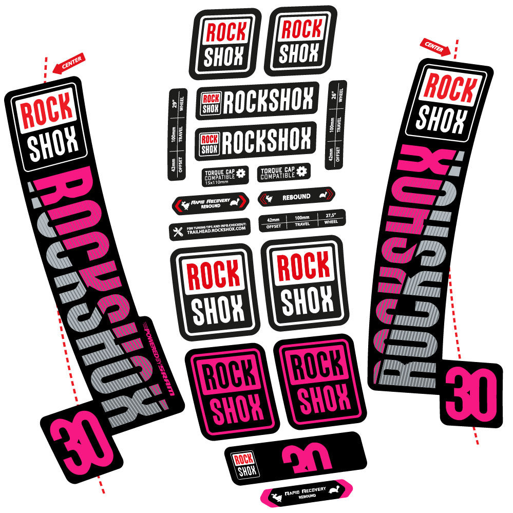 Autocollant Rock Shox TK30 2018, Fourche 29, Autocollant Vélo vinyle