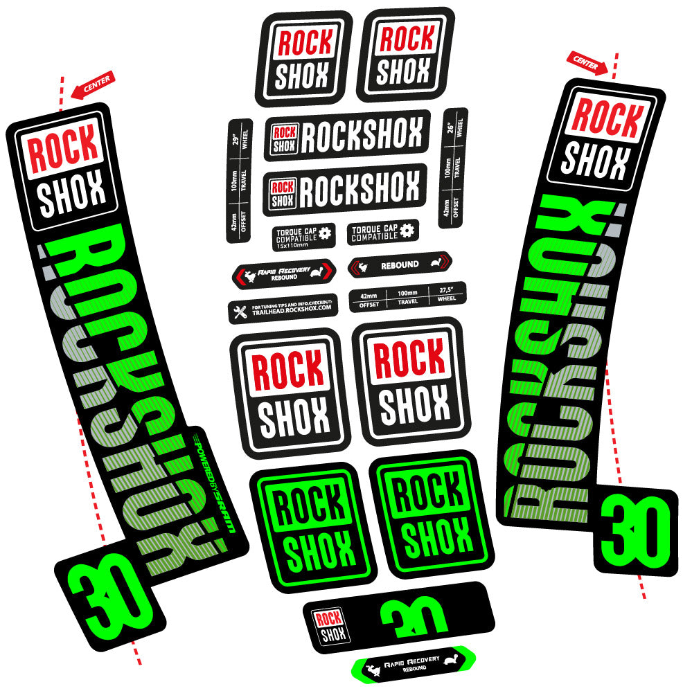 Autocollant Rock Shox TK30 2018, Fourche 29, Autocollant Vélo vinyle