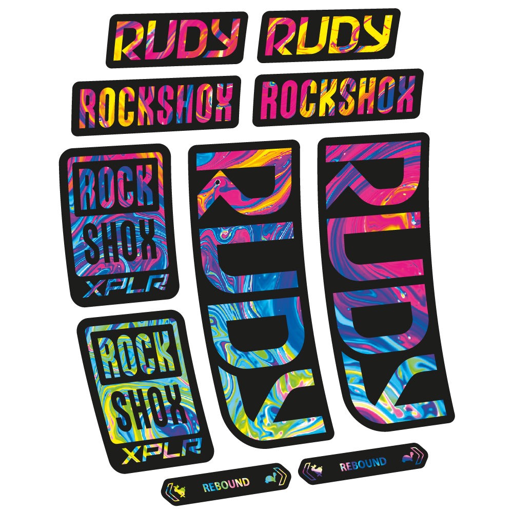 Autocollant RockShox Rudy 2023 Vélo Fourche vinyle autocollant