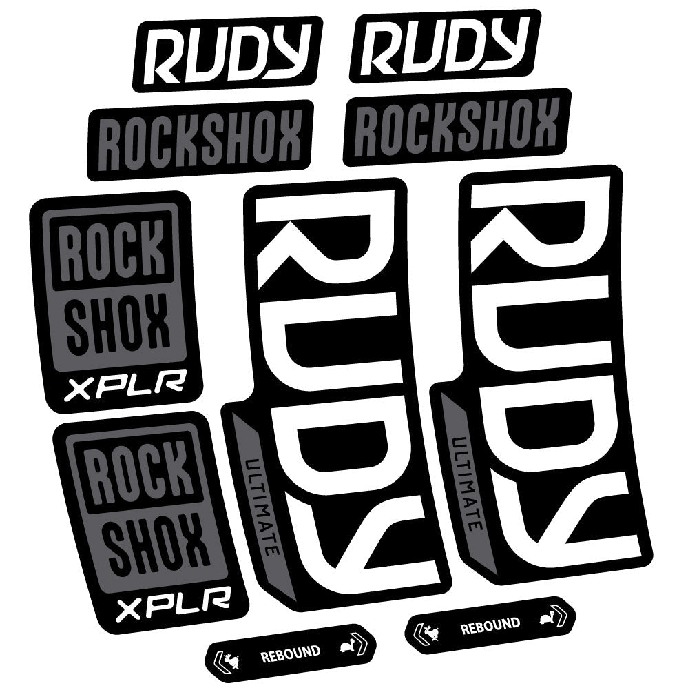 Autocollant RockShox Rudy Ultimate, Fourche 29, Autocollant vélo vinyle