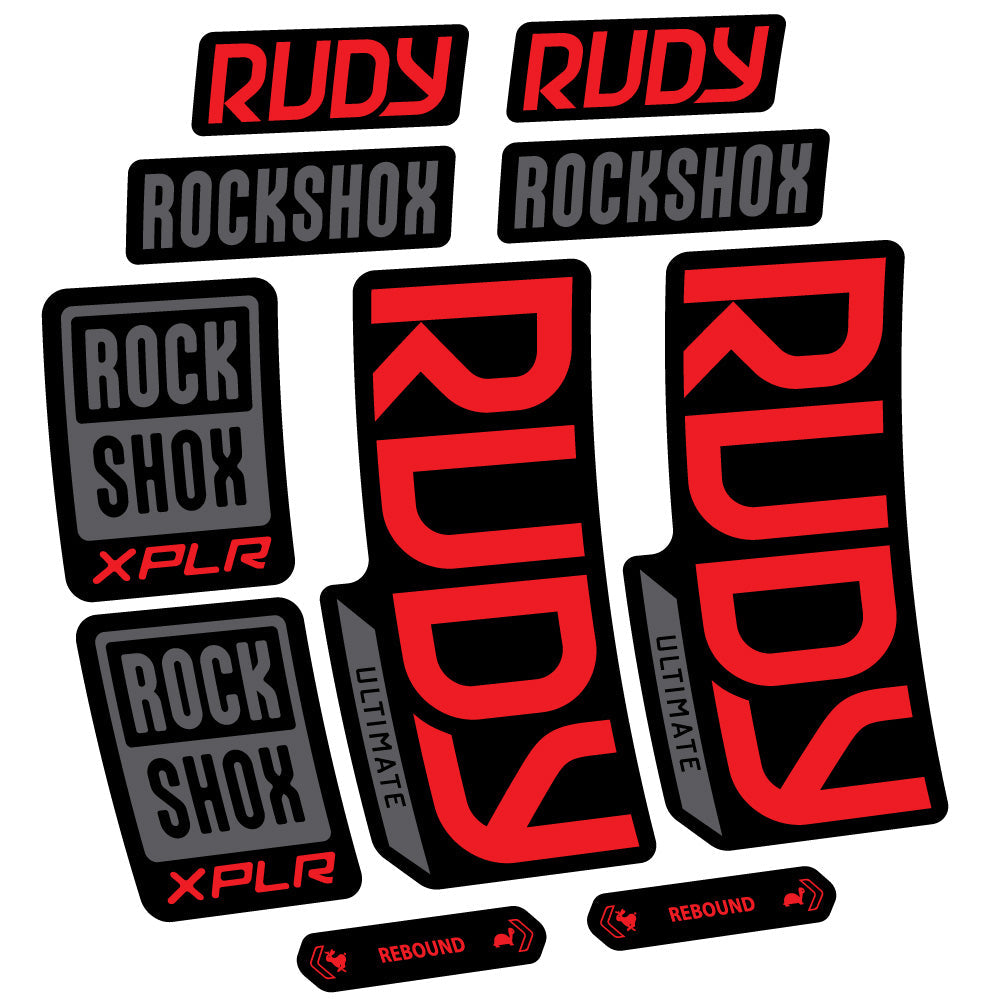 Autocollant RockShox Rudy Ultimate, Fourche 29, Autocollant vélo vinyle