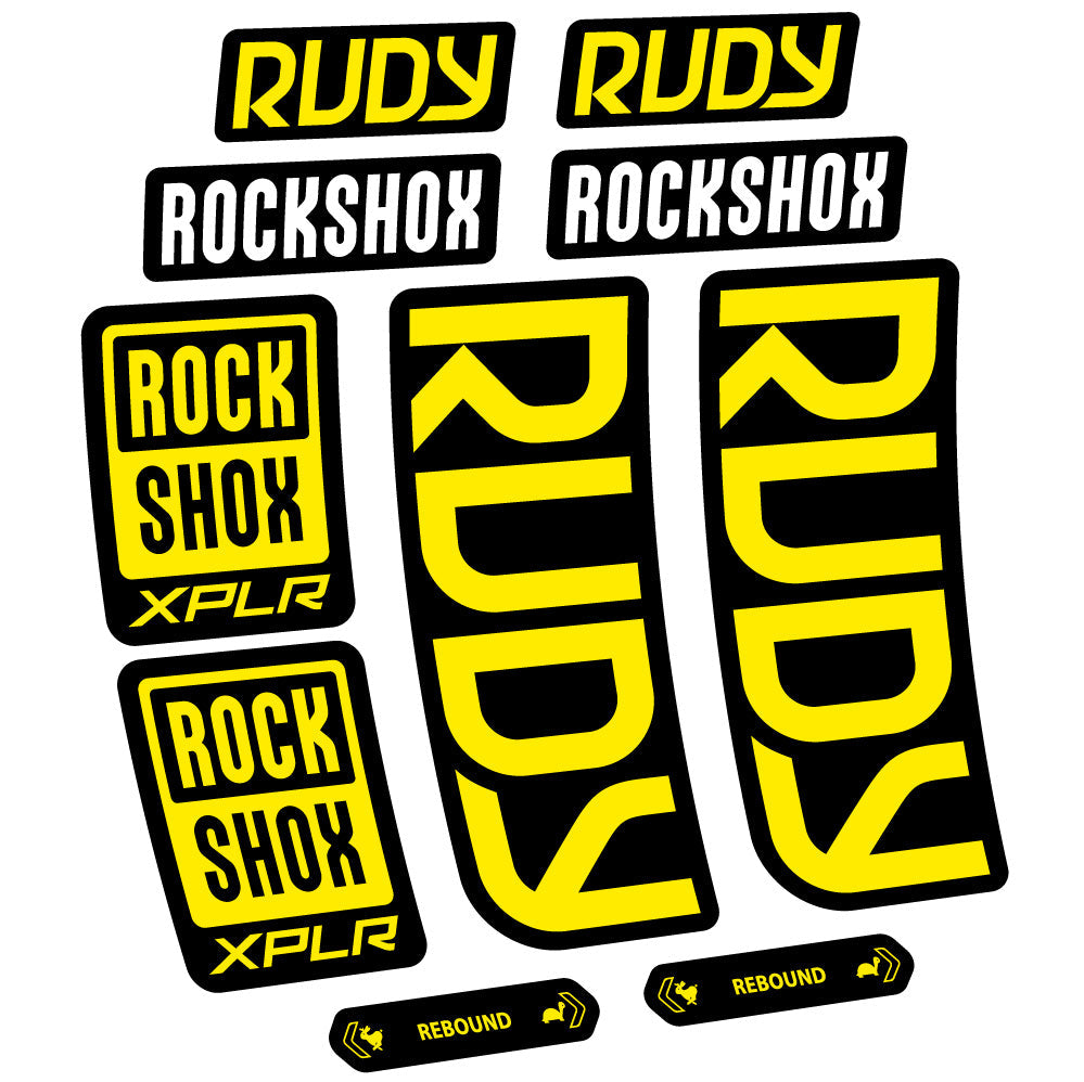 Autocollant RockShox Rudy 2023-2024, Fourche 29, Autocollant vélo vinyle