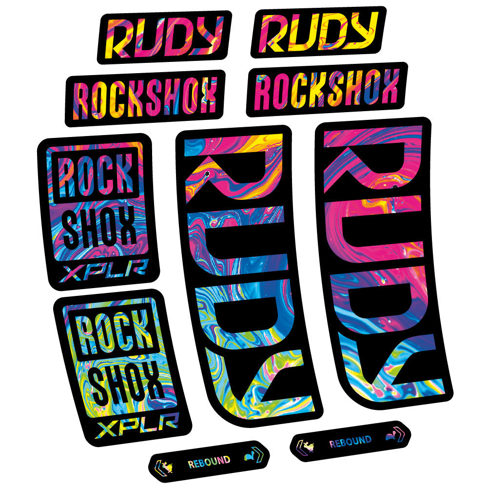 Autocollant RockShox Rudy 2023-2024, Fourche 29, Autocollant vélo vinyle