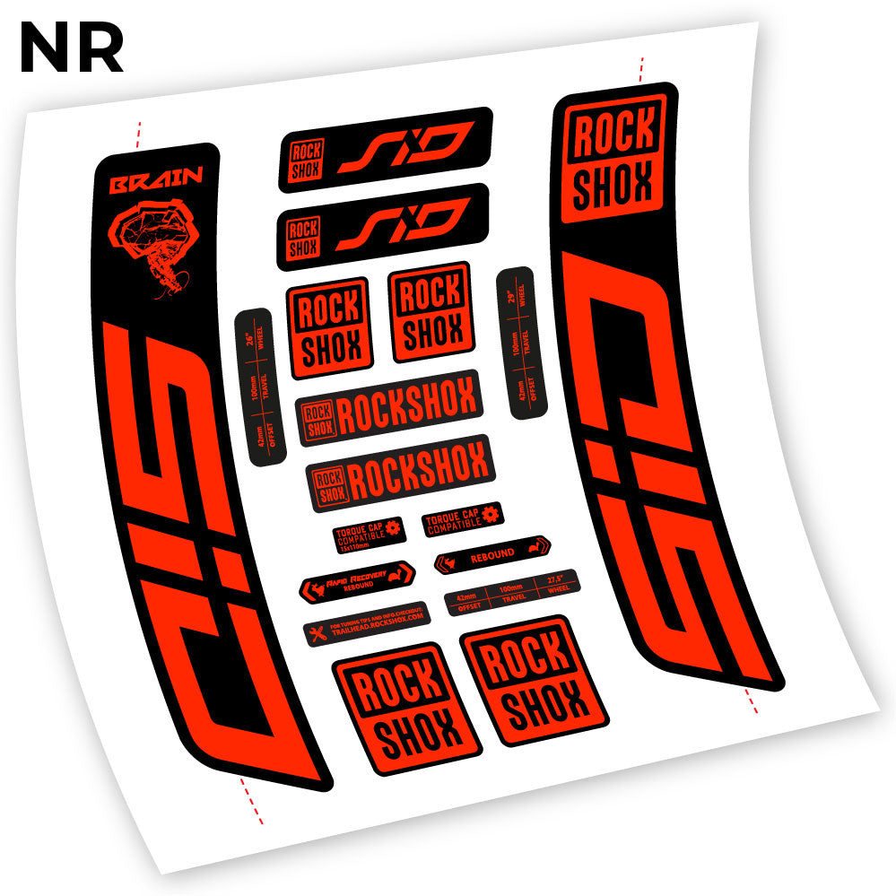Autocollant, Rock Shox Sid Brain 2021-2024, Vélo Fourche, vinyle autocollant