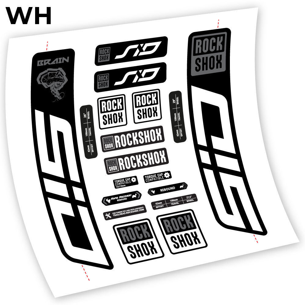 Autocollant, Rock Shox Sid Brain 2021-2024, Vélo Fourche, vinyle autocollant