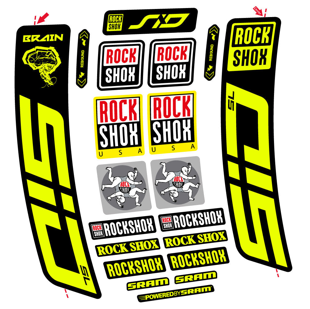 Autocollant Rock Shox Sid Brain SL 2021-2024, Fourche 29, Autocollant vélo vinyle
