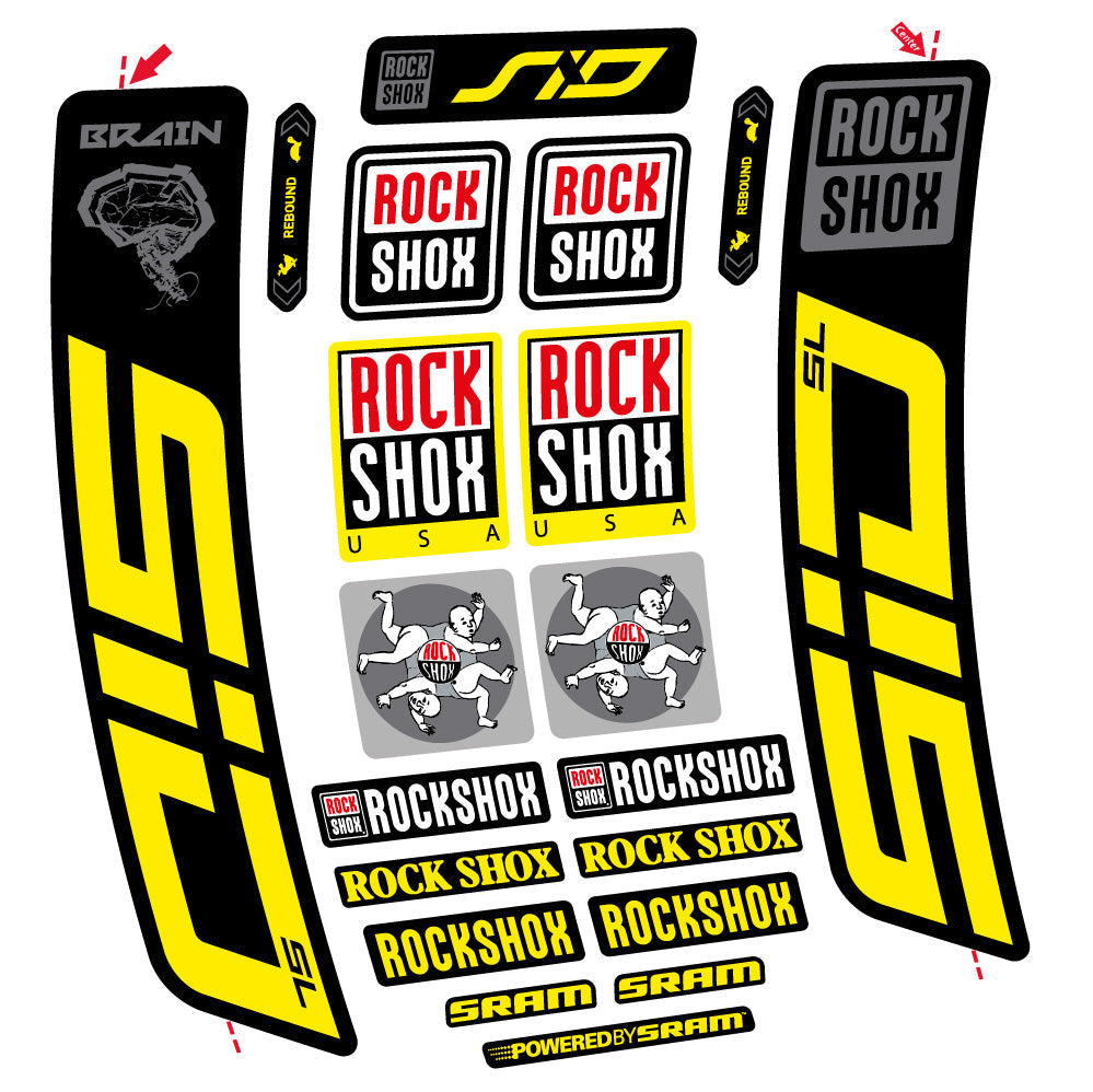 Autocollant Rock Shox Sid Brain SL 2021-2024, Fourche 29, Autocollant vélo vinyle