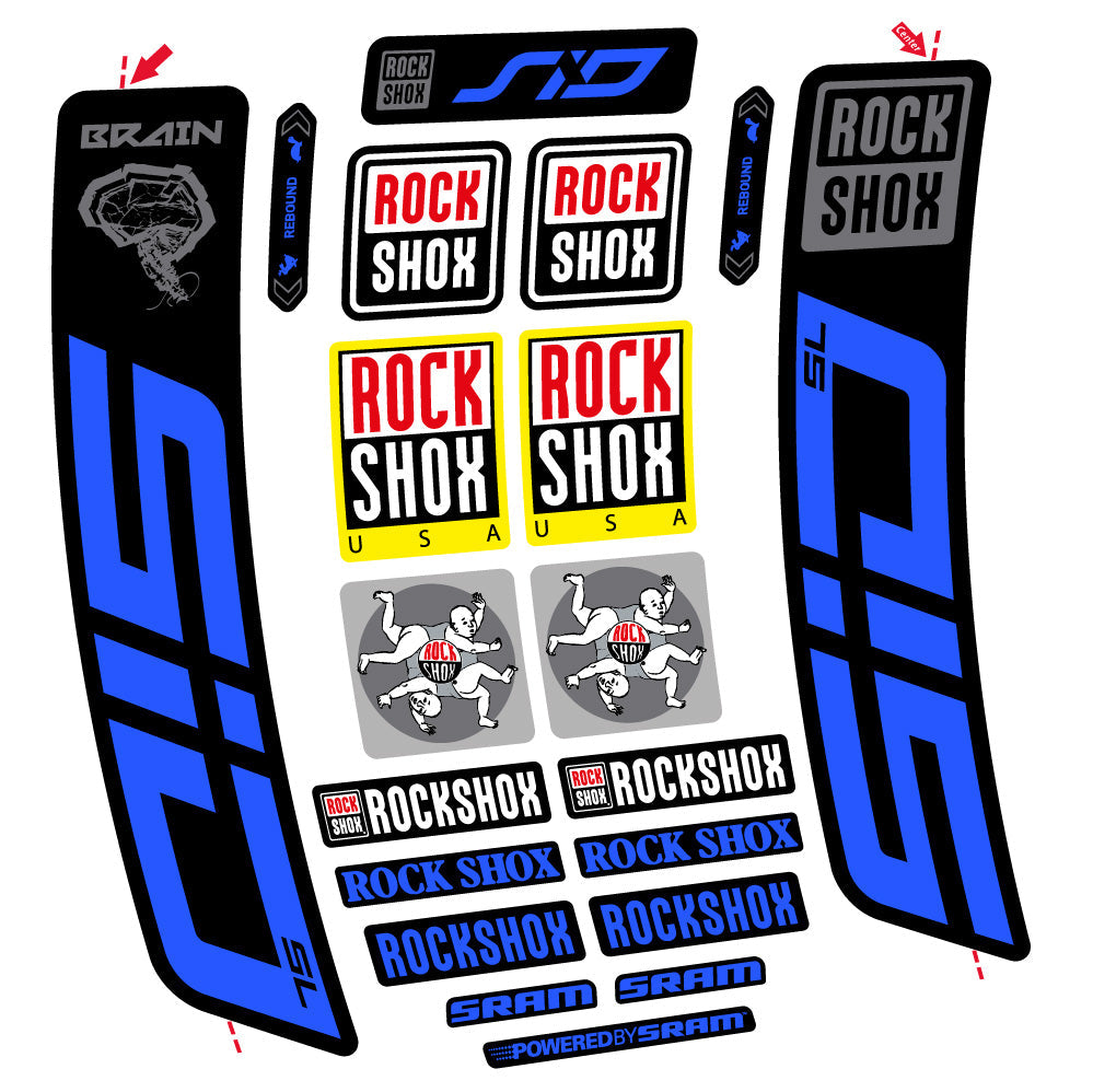 Autocollant Rock Shox Sid Brain SL 2021-2024, Fourche 29, Autocollant vélo vinyle
