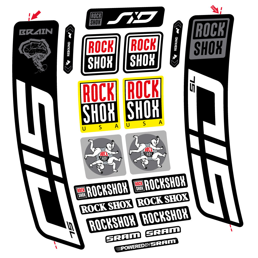 Autocollant Rock Shox Sid Brain SL 2021-2024, Fourche 29, Autocollant vélo vinyle