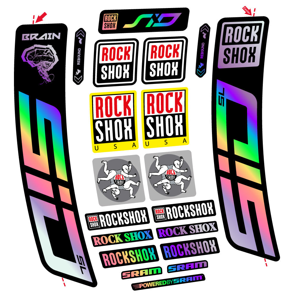 Autocollant Rock Shox Sid Brain SL 2021-2024, Fourche 29, Autocollant vélo vinyle