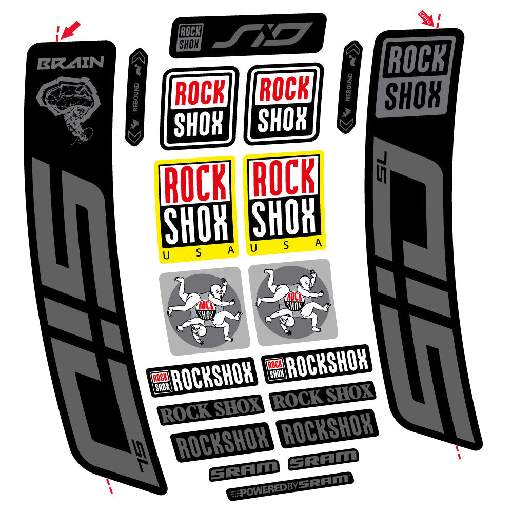 Autocollant Rock Shox Sid Brain SL 2021-2024, Fourche 29, Autocollant vélo vinyle