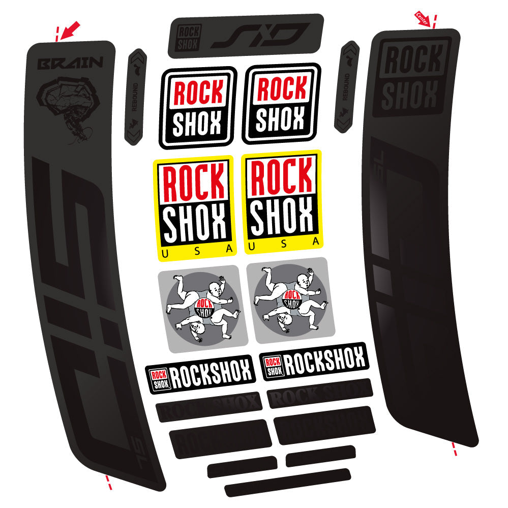 Autocollant Rock Shox Sid Brain SL 2021-2024, Fourche 29, Autocollant vélo vinyle