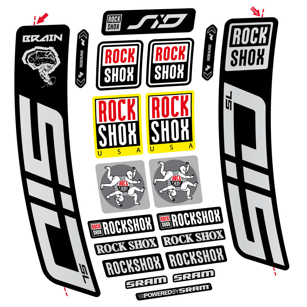 Autocollant Rock Shox Sid Brain SL 2021-2024, Fourche 29, Autocollant vélo vinyle