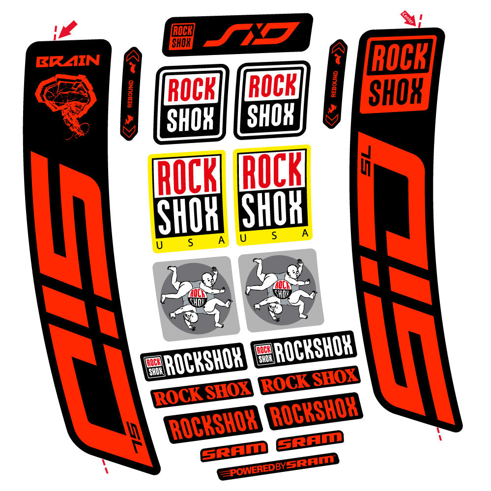 Autocollant Rock Shox Sid Brain SL 2021-2024, Fourche 29, Autocollant vélo vinyle