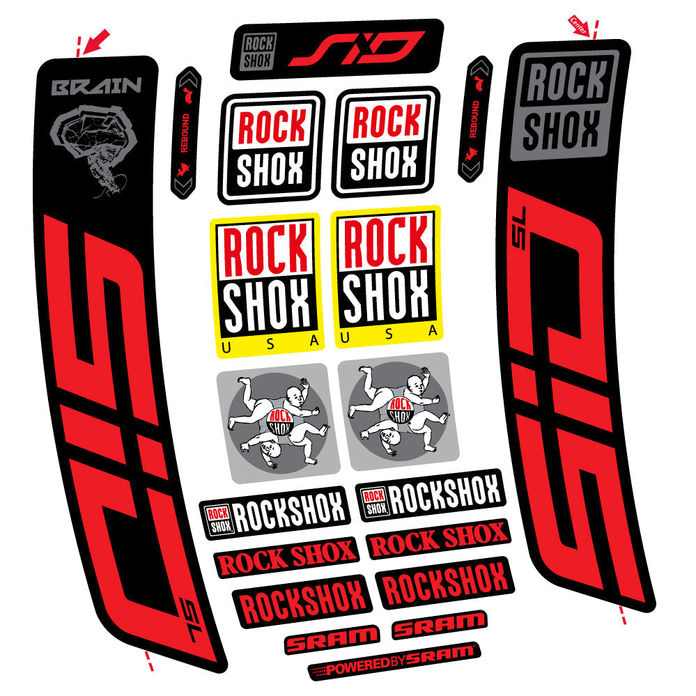 Autocollant Rock Shox Sid Brain SL 2021-2024, Fourche 29, Autocollant vélo vinyle