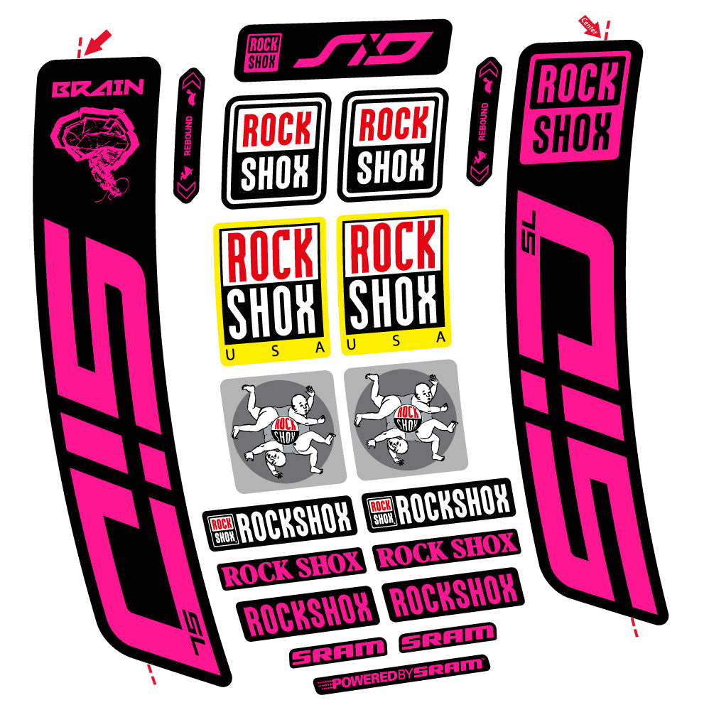 Autocollant Rock Shox Sid Brain SL 2021-2024, Fourche 29, Autocollant vélo vinyle