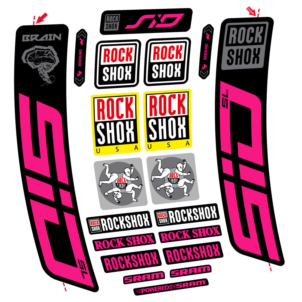 Autocollant Rock Shox Sid Brain SL 2021-2024, Fourche 29, Autocollant vélo vinyle