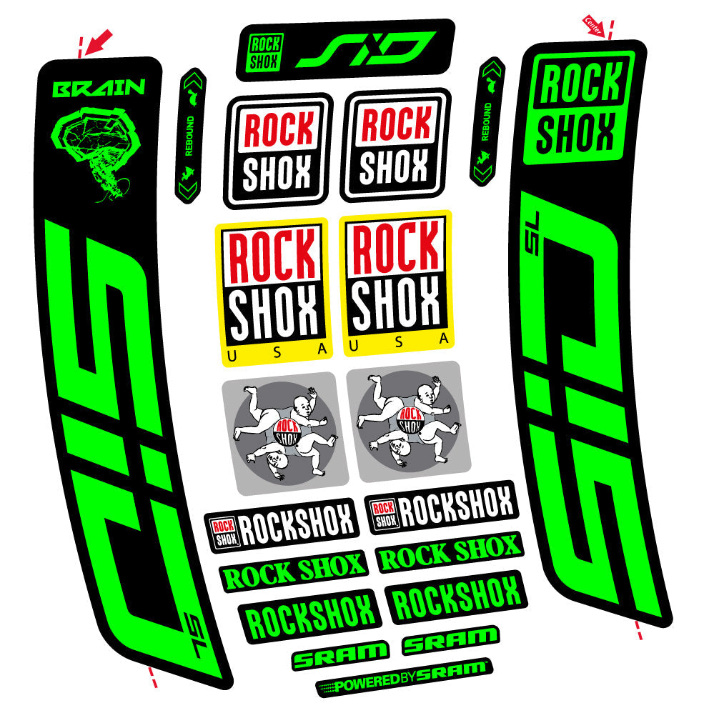 Autocollant Rock Shox Sid Brain SL 2021-2024, Fourche 29, Autocollant vélo vinyle